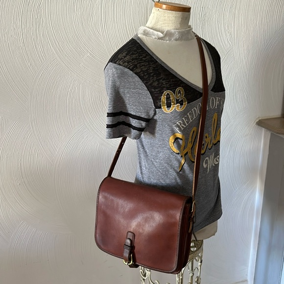 Vintage COACH 70's Saddle/ buckle Courier Large - Picture 5 of 17